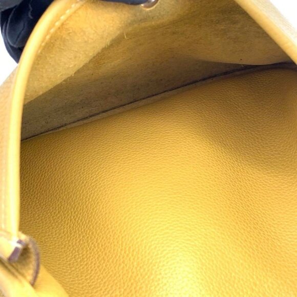 HERMES Evelyne PM I Yellow Mustard Clemence Leather Shoulder Bag Tote Purse - Picture 7 of 10